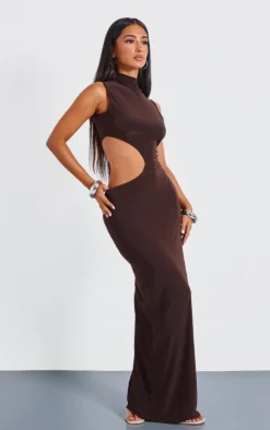 Petite Bodycon Slinky Cut Out Maxi Dress-PrettyLittleThing Best