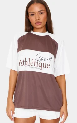 PrettyLittleThing T-Shirts*Petite Contrast Logo Sports Jersey