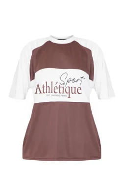 PrettyLittleThing T-Shirts*Petite Contrast Logo Sports Jersey