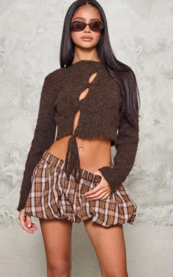 PrettyLittleThing Sweaters*Petite Fluffy Knitted Cut Out Detail Sweater
