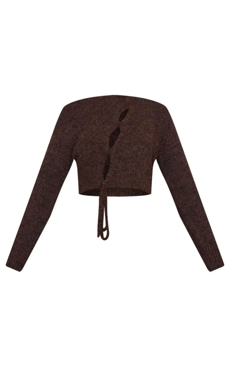 PrettyLittleThing Sweaters*Petite Fluffy Knitted Cut Out Detail Sweater