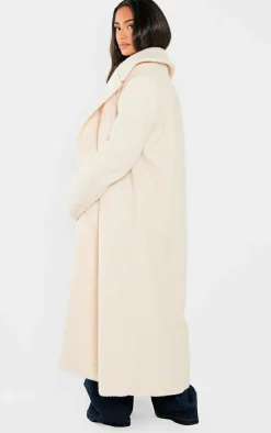 PrettyLittleThing Christmas Shop*Petite Borg Maxi Coat