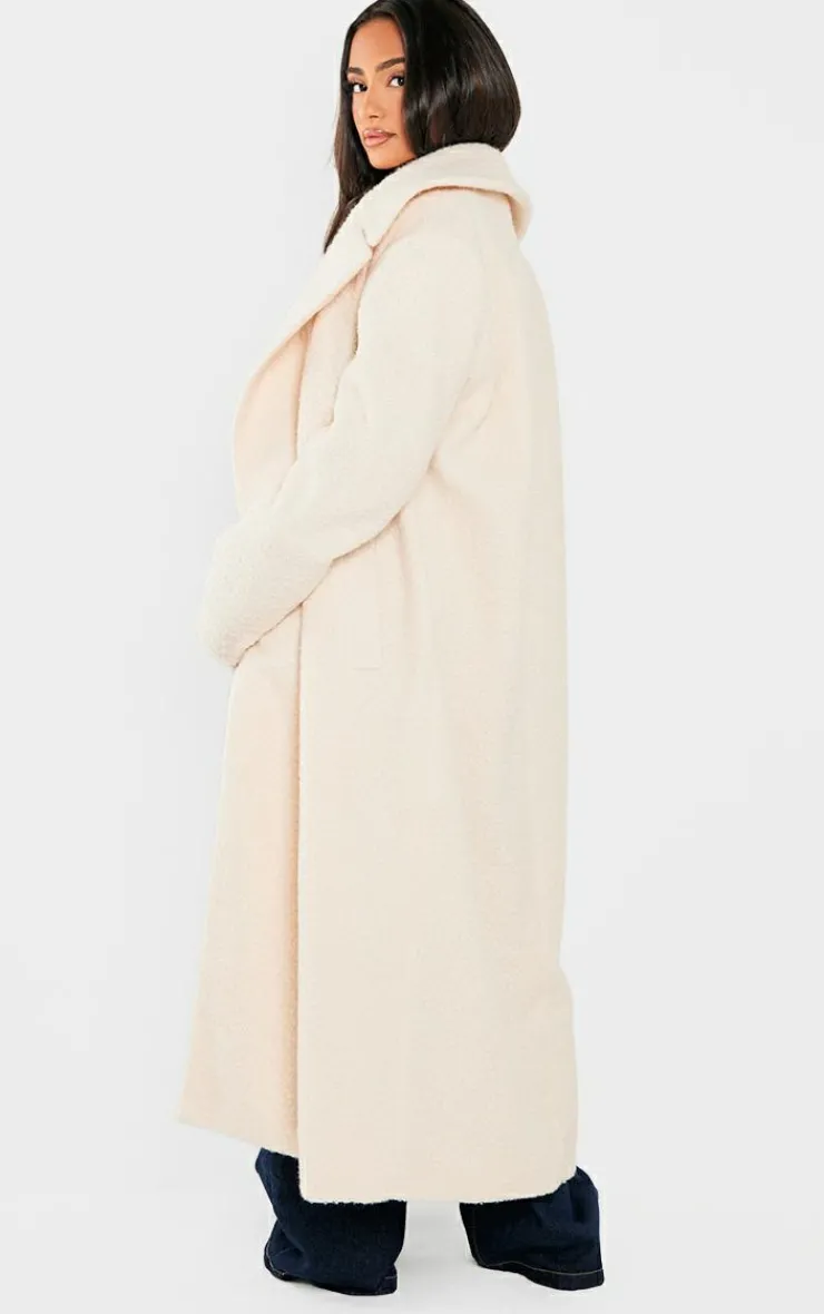 PrettyLittleThing Christmas Shop*Petite Borg Maxi Coat