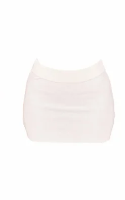 Best PrettyLittleThing Petite Foldover Knit Mini Skirt Cream