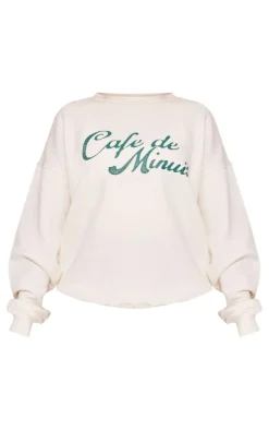 PrettyLittleThing Oversized Sweaters*Petite Graphic Oversized Sweatshirt