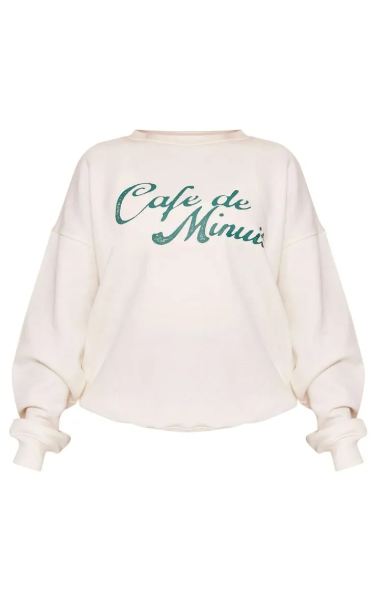 PrettyLittleThing Oversized Sweaters*Petite Graphic Oversized Sweatshirt