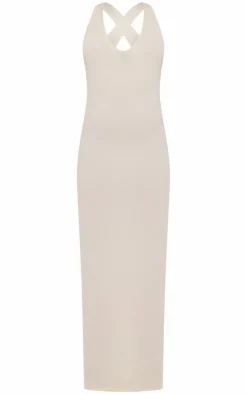 Petite Knit Open Back Cross Over Maxi Dress-PrettyLittleThing Hot