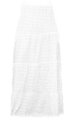 Petite Cream Low Waist Textured Maxi Skirt