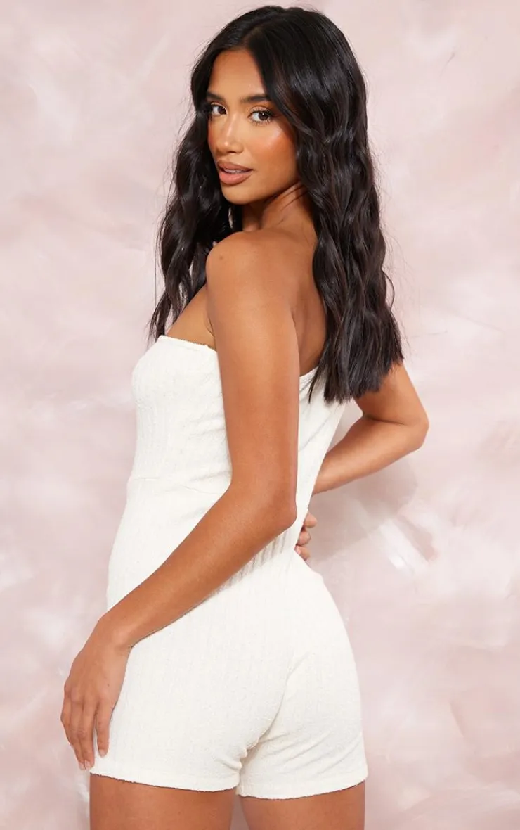 PrettyLittleThing Unitards*Petite One Shoulder Towelling Unitard