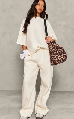 Outlet PrettyLittleThing Petite Oversized T-shirt Cream