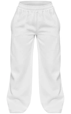 Online PrettyLittleThing Petite Wide Leg Sweatpants Cream