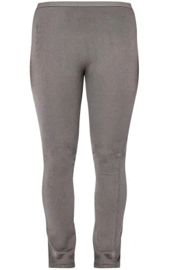 Petite Dark Olive Knitted Flared Pants