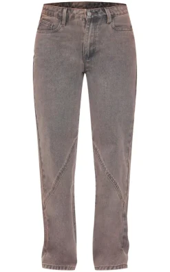 PrettyLittleThing Thanksgiving Outfits*Petite Dark Seam Detail Straight Leg Jeans