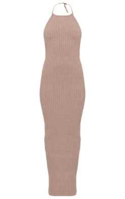 Petite Knitted Open Back Maxi Dress-PrettyLittleThing Sale