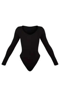 PrettyLittleThing Basic Tops*Petite Domineca Basic V Neck Bodysuit