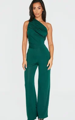 Petite One Shoulder Ruched Wide Leg Jumpsuit-PrettyLittleThing Outlet