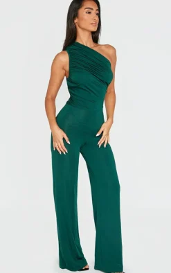 Petite One Shoulder Ruched Wide Leg Jumpsuit-PrettyLittleThing Outlet