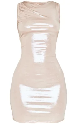 Petite Metallic Open Back Mini Dress-PrettyLittleThing Hot