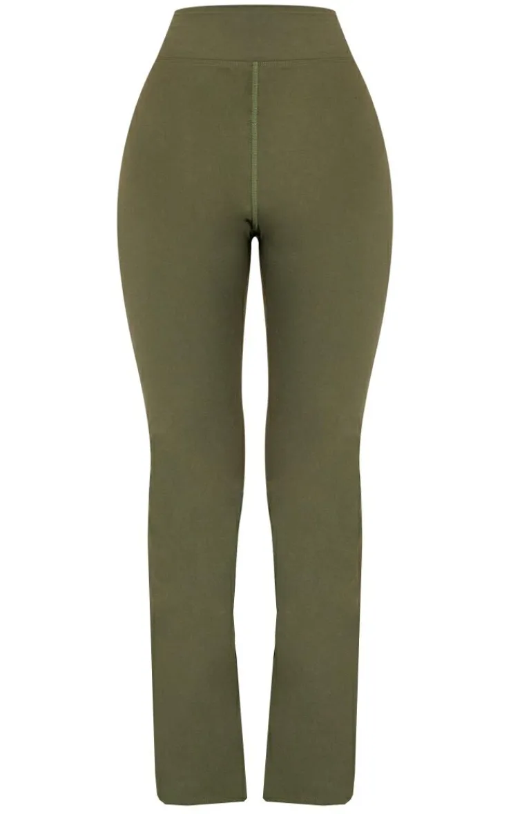 New PrettyLittleThing Petite Sculpt Flared Pants Green