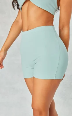 PrettyLittleThing Gym Shorts*Petite Green Snatched Sculpt Hotpants