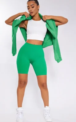 PrettyLittleThing Snatched*Petite Structured Snatched Rib Bike Shorts