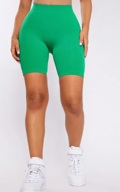 PrettyLittleThing Snatched*Petite Structured Snatched Rib Bike Shorts