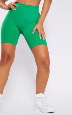PrettyLittleThing Snatched*Petite Structured Snatched Rib Bike Shorts