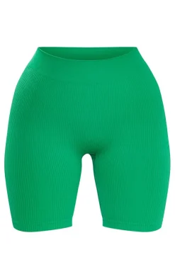 PrettyLittleThing Snatched*Petite Structured Snatched Rib Bike Shorts