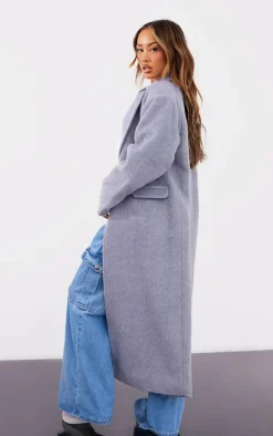 PrettyLittleThing Wool Coats*Petite Brushed Wool Look Oversized Drop Shoulder Coat
