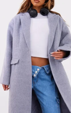 PrettyLittleThing Wool Coats*Petite Brushed Wool Look Oversized Drop Shoulder Coat