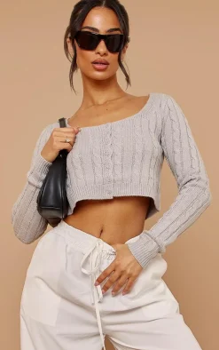 PrettyLittleThing Cardigans*Petite Button Up Cropped Cardigan