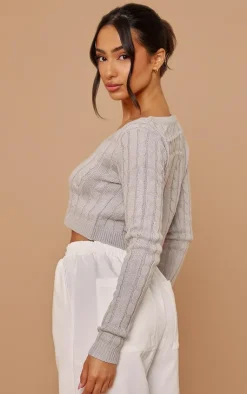 PrettyLittleThing Cardigans*Petite Button Up Cropped Cardigan