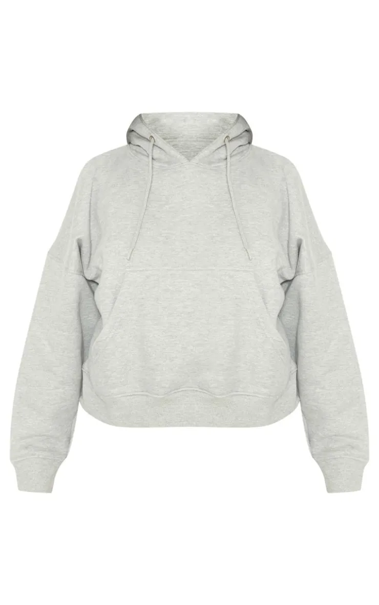 Hot PrettyLittleThing Petite Embossed Detail Hoodie Grey