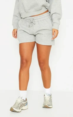 Outlet PrettyLittleThing Petite Embossed Detail Shorts Grey