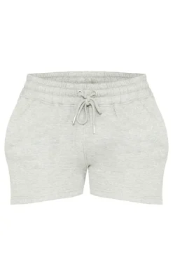 Outlet PrettyLittleThing Petite Embossed Detail Shorts Grey