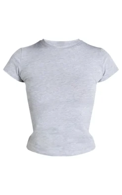PrettyLittleThing T-Shirts*Petite Basic Cotton Blend Fitted Crew Neck T Shirt