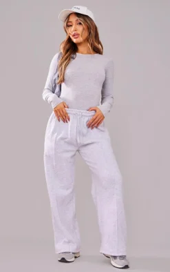PrettyLittleThing Basic Tops*Petite Basic Cotton Blend Crew Neck Bodysuit