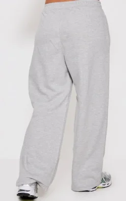 PrettyLittleThing Grey Sweatsuits*Petite Embossed Bow Detail Wide Leg Sweatpants