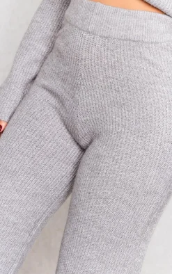 PrettyLittleThing Knitted Two Piece Sets*Petite Marl Knit Wide Leg Pants