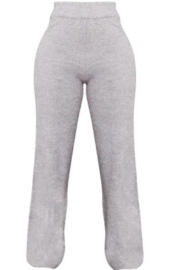 PrettyLittleThing Knitted Two Piece Sets*Petite Marl Knit Wide Leg Pants