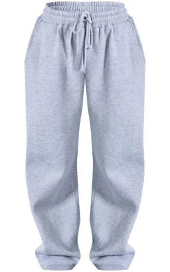 Online PrettyLittleThing Petite Wide Leg Sweatpants Grey Marl