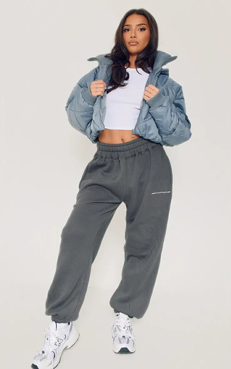 PrettyLittleThing Puffer Jackets*Petite Quilted Rib Insert Cropped Puffer Jacket