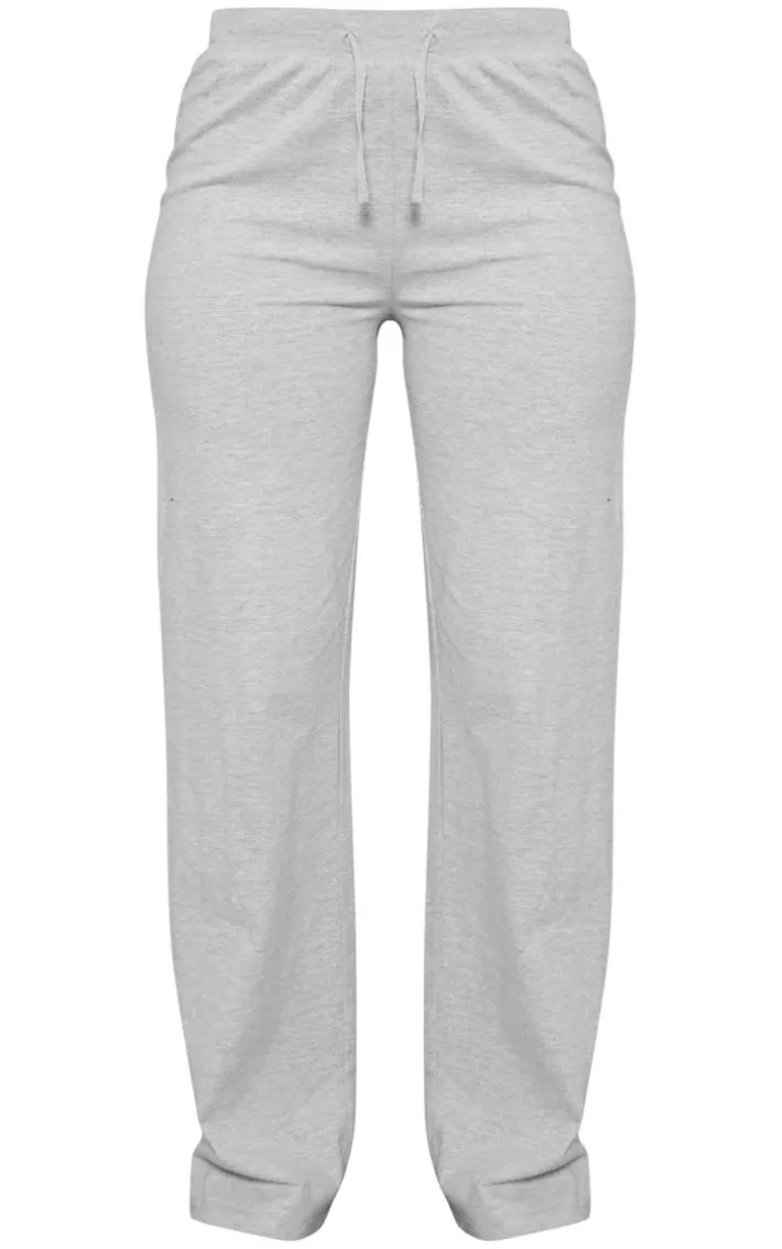 Petite Grey Straight Leg Jersey Pants