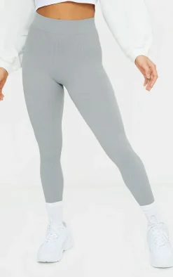 PrettyLittleThing Snatched*Petite Structured Snatched Rib Leggings