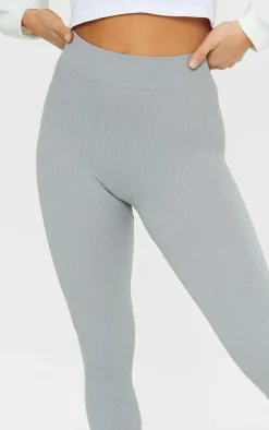 PrettyLittleThing Snatched*Petite Structured Snatched Rib Leggings