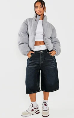 PrettyLittleThing Wool Coats*Petite Wool Look Cropped Puffer Jacket