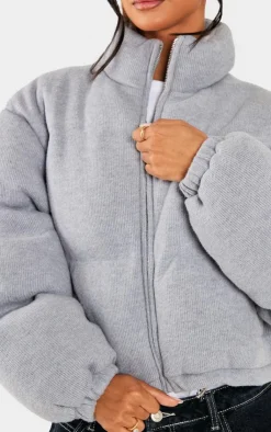 PrettyLittleThing Wool Coats*Petite Wool Look Cropped Puffer Jacket
