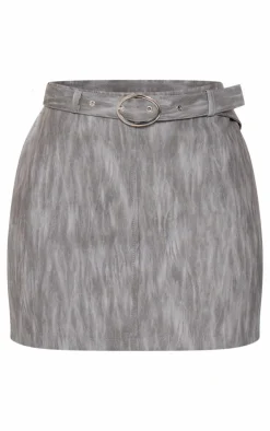 Sale PrettyLittleThing Petite Woven Extreme Crop Top With Strap Detail Grey