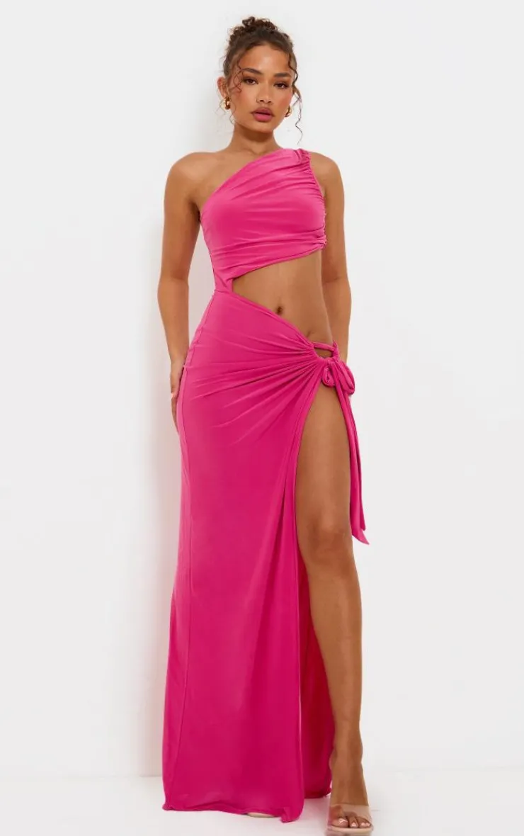 Petite Slinky Cut Out Maxi Dress-PrettyLittleThing Online