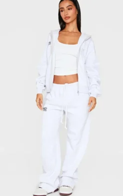 Sale PrettyLittleThing Petite Studio Archives Zip Up Hoodie Ice Grey